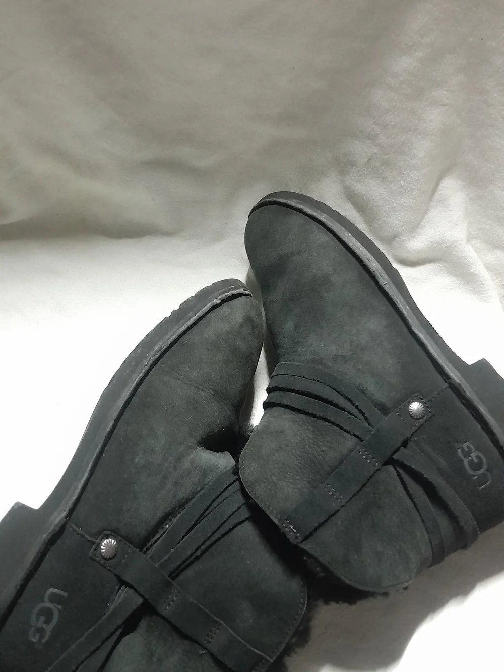 UGG Women's Black Suede Shearling Ankle Boots